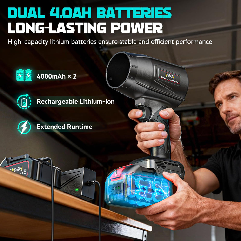 DIYtoolifz two 4.0Ah batteries with charge indicator for runtime awareness