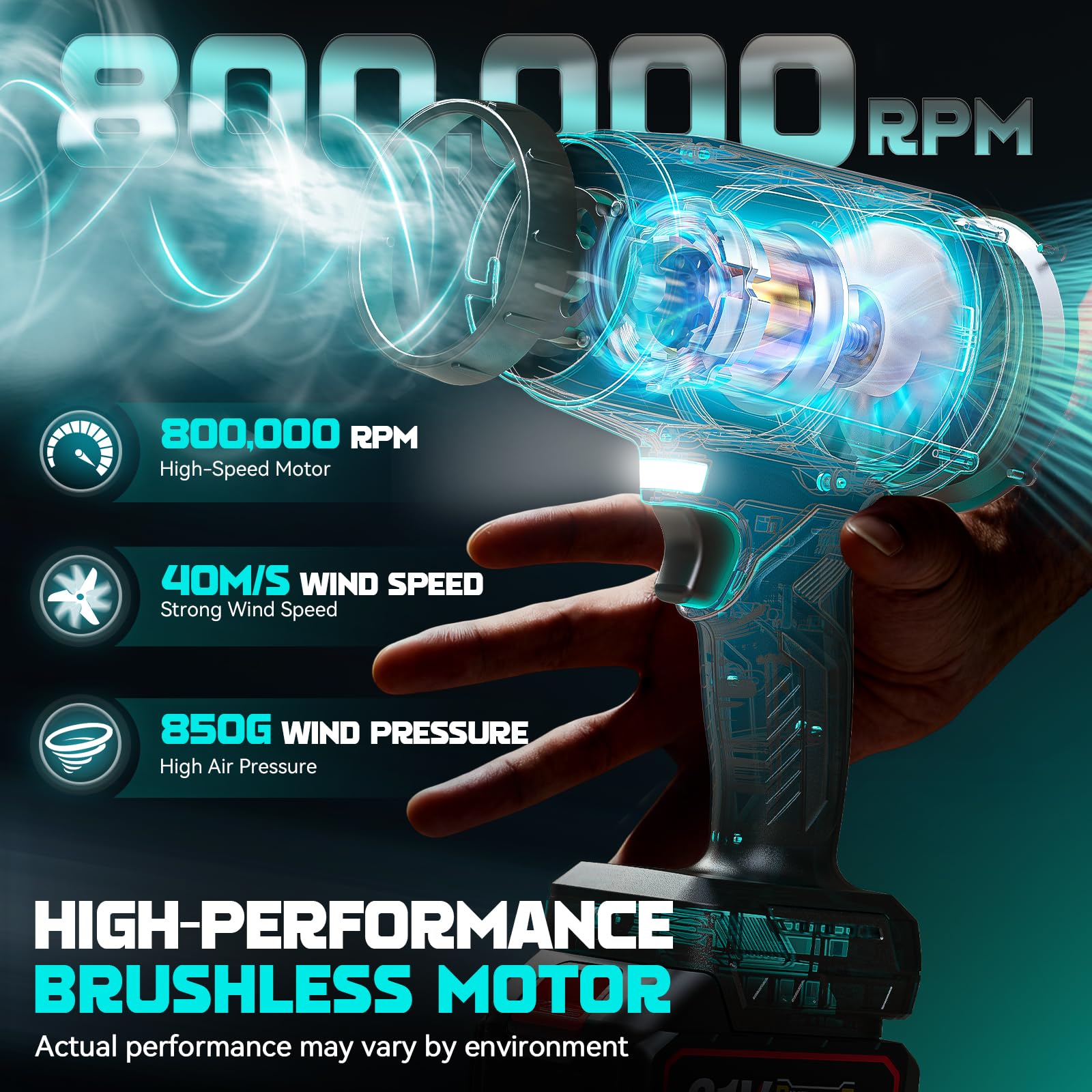 DIYtoolifz close-up of brushless motor vents for efficient cooling benefit