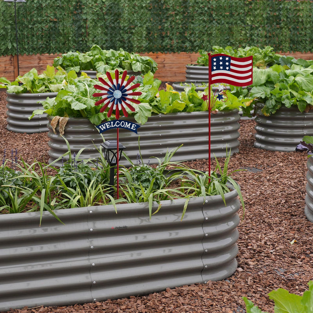 A ANLEOLIFE lifestyle front porch scene showing welcoming patriotic decor