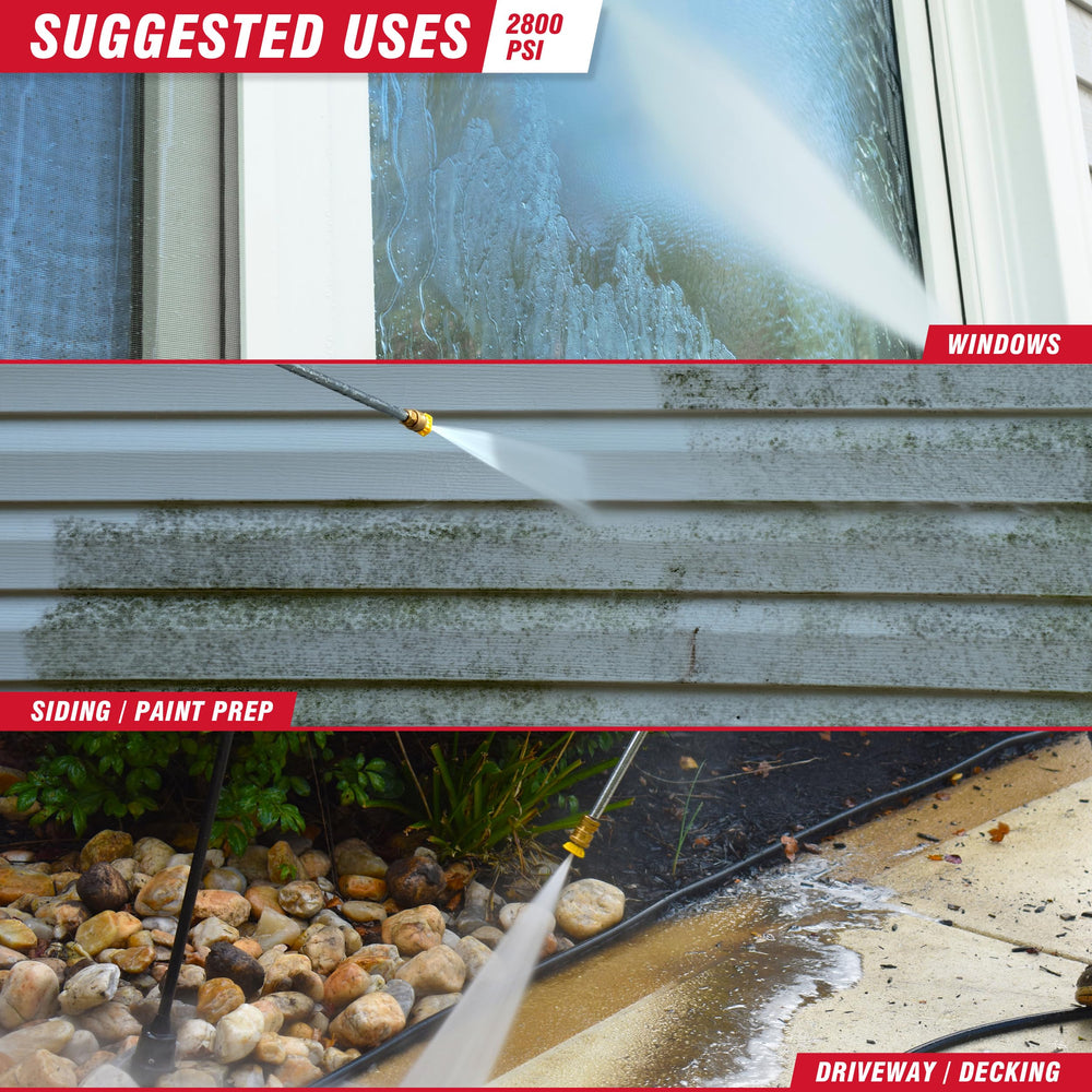A-iPower cleaning driveway before and after demonstrating powerful stain removal performance