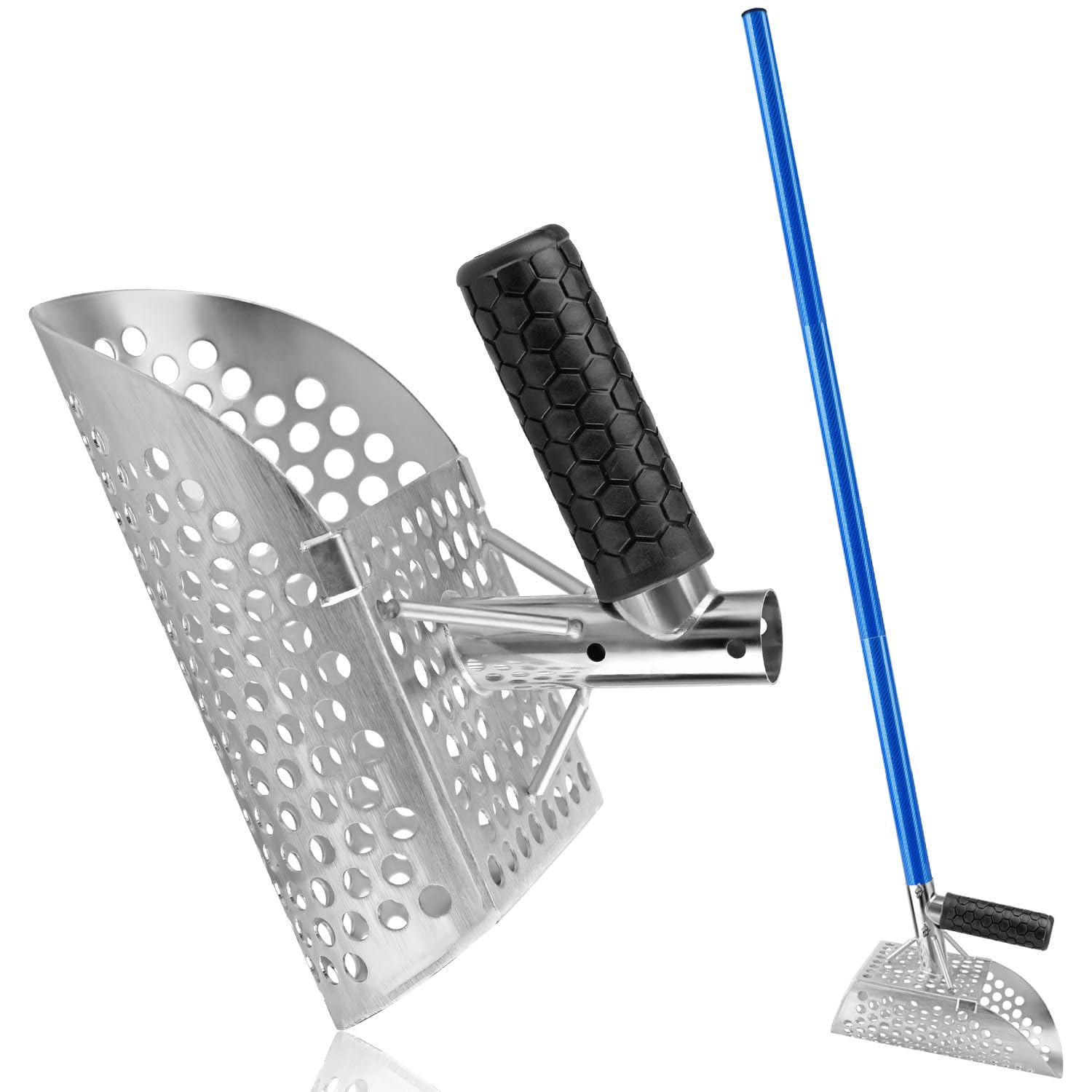 A peerless shovel front view showing stainless steel scoop for durable recovery