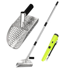 A peerless shovel front view of stainless steel scoop showing sturdy build and quick recovery benefit