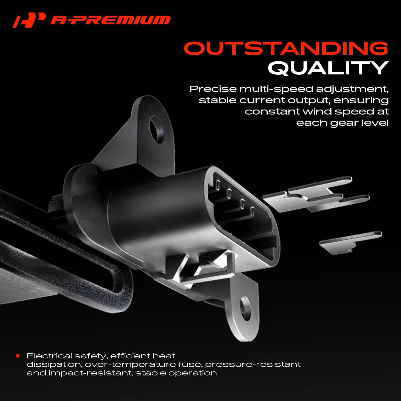 A-Premium macro of internal resistor element showing durable construction and heat resistance