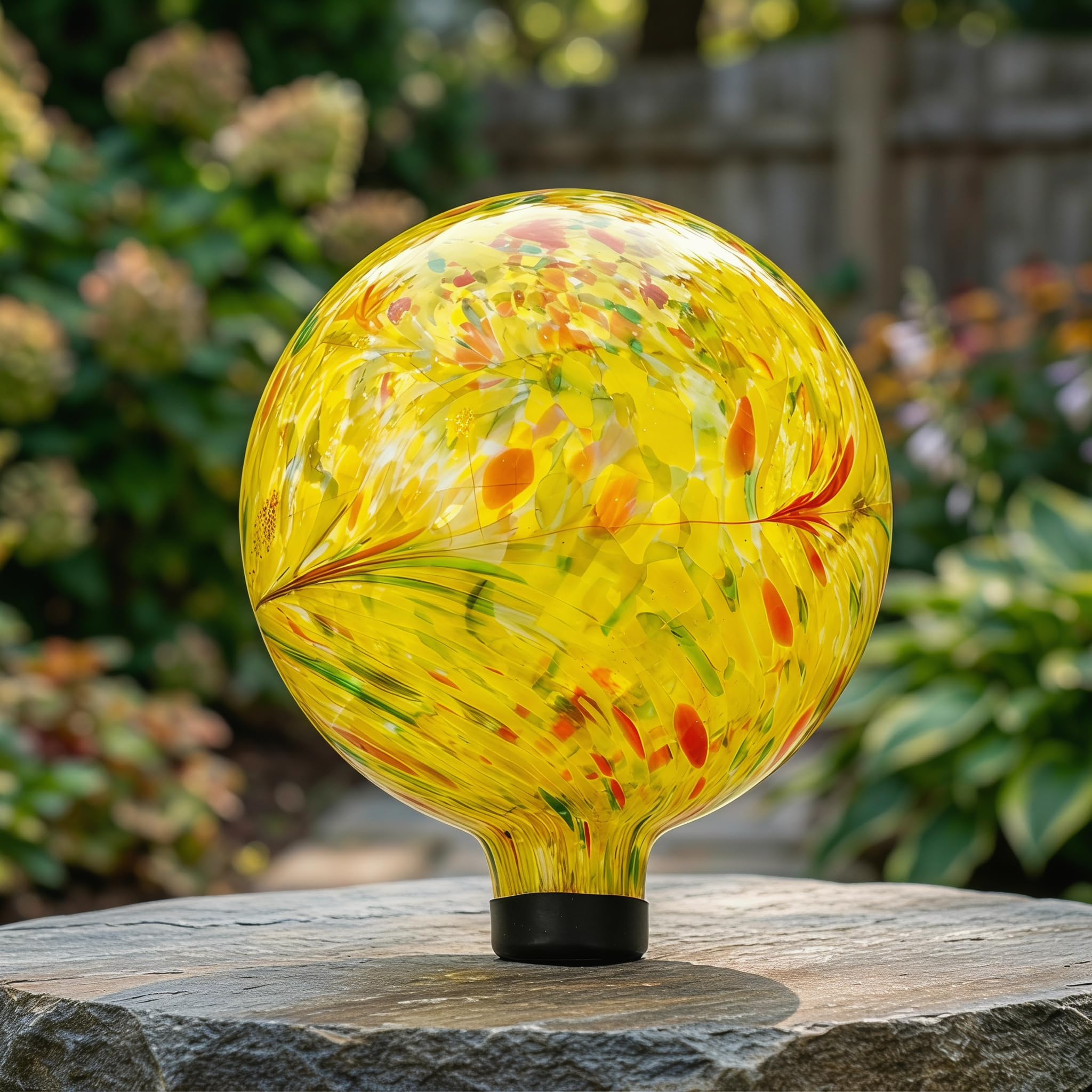 A Ting front view gazing globe showing vibrant color and focal charm
