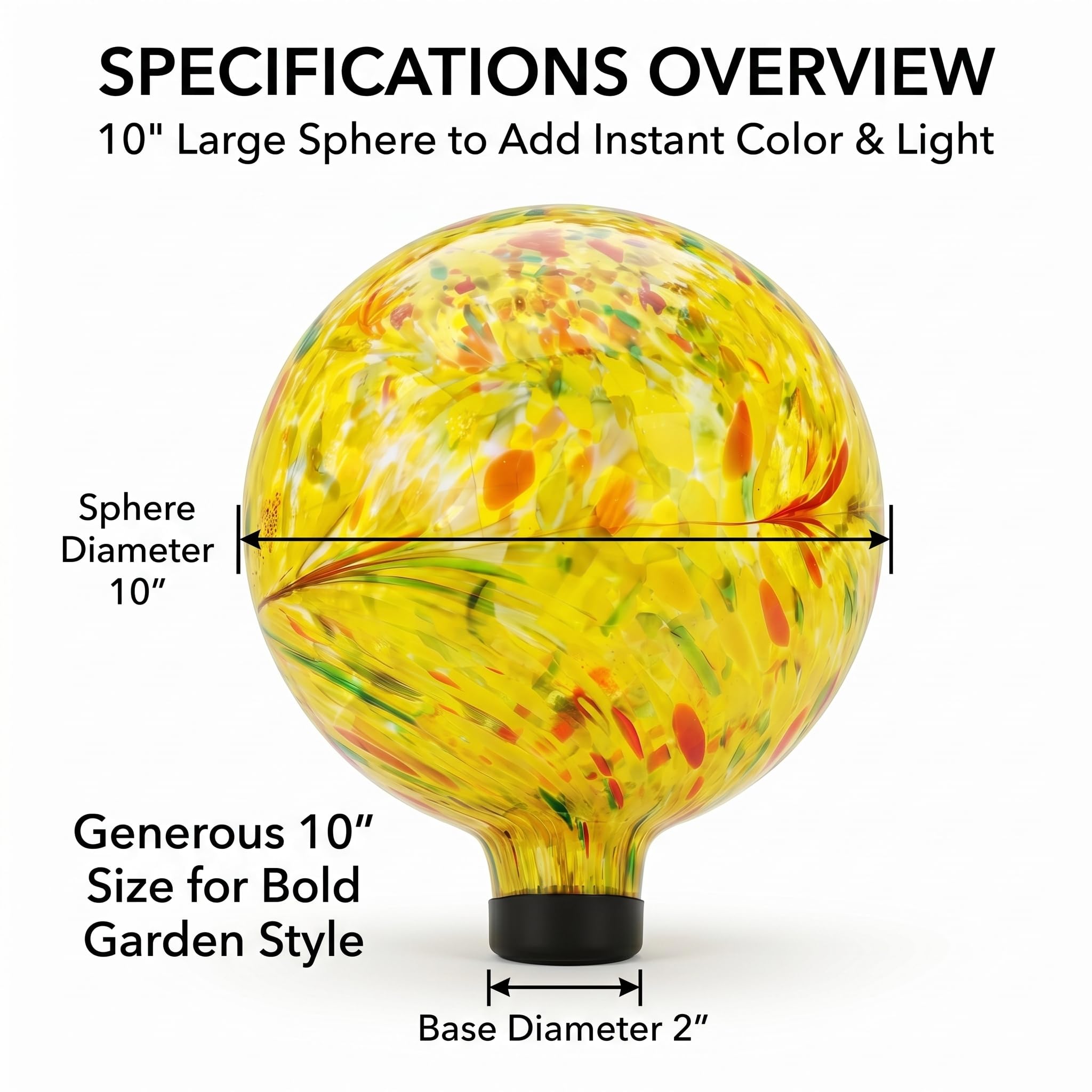 A Ting gazing ball nested in a planter adding instant outdoor interest