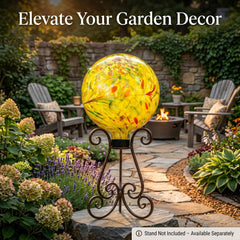 A Ting globe on a decorative stand illustrating elevated garden display