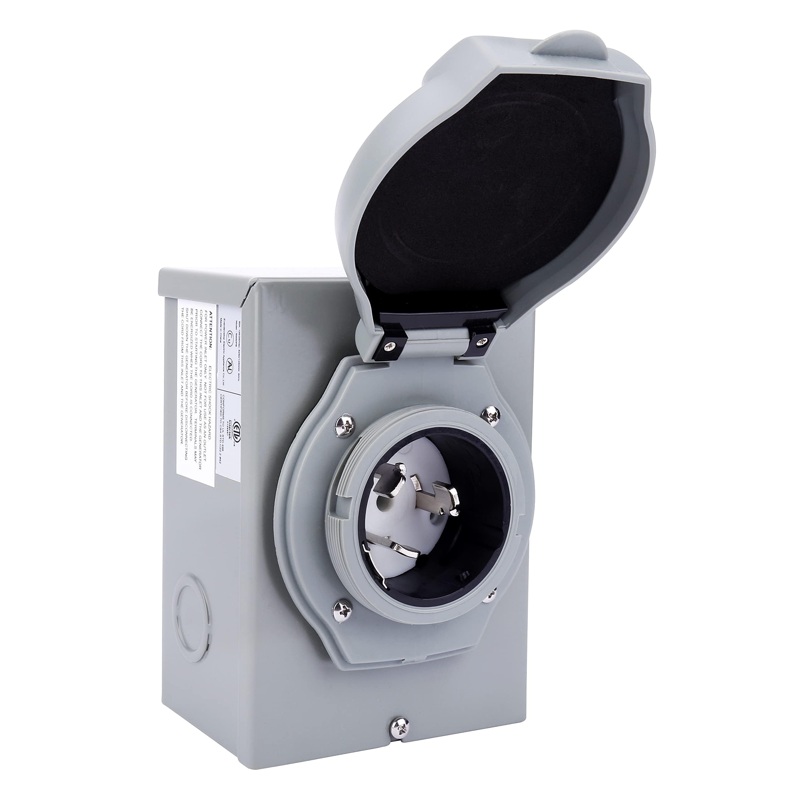 AA Ignition front-mounted inlet box showing weatherproof cover and mounting benefit