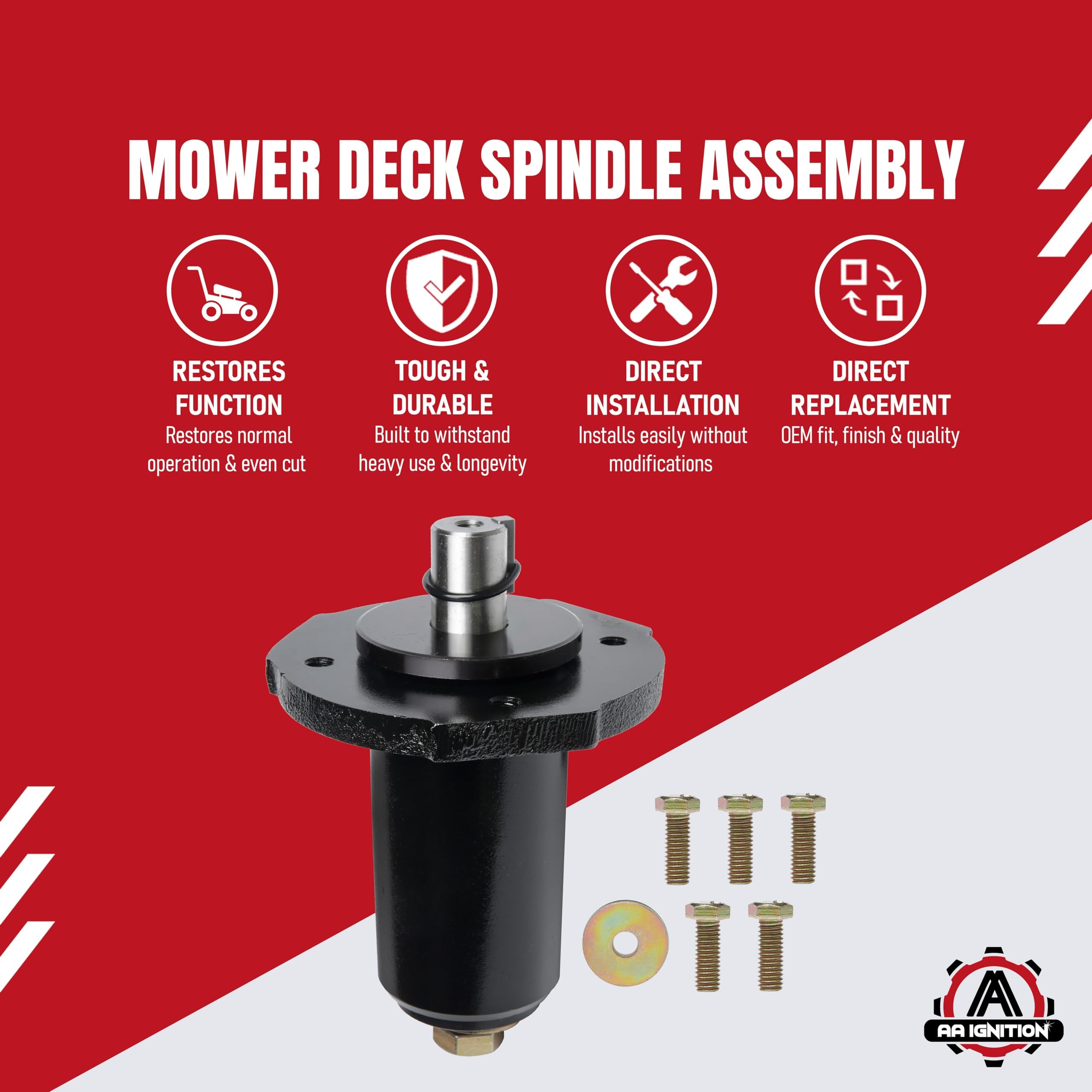 AA Ignition spindle side profile highlighting shaft alignment and durability