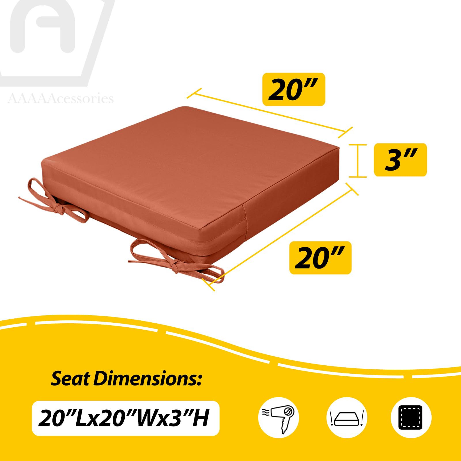 AAAAAcessories ties and anti-slip bottom keeping cushions secure and stable