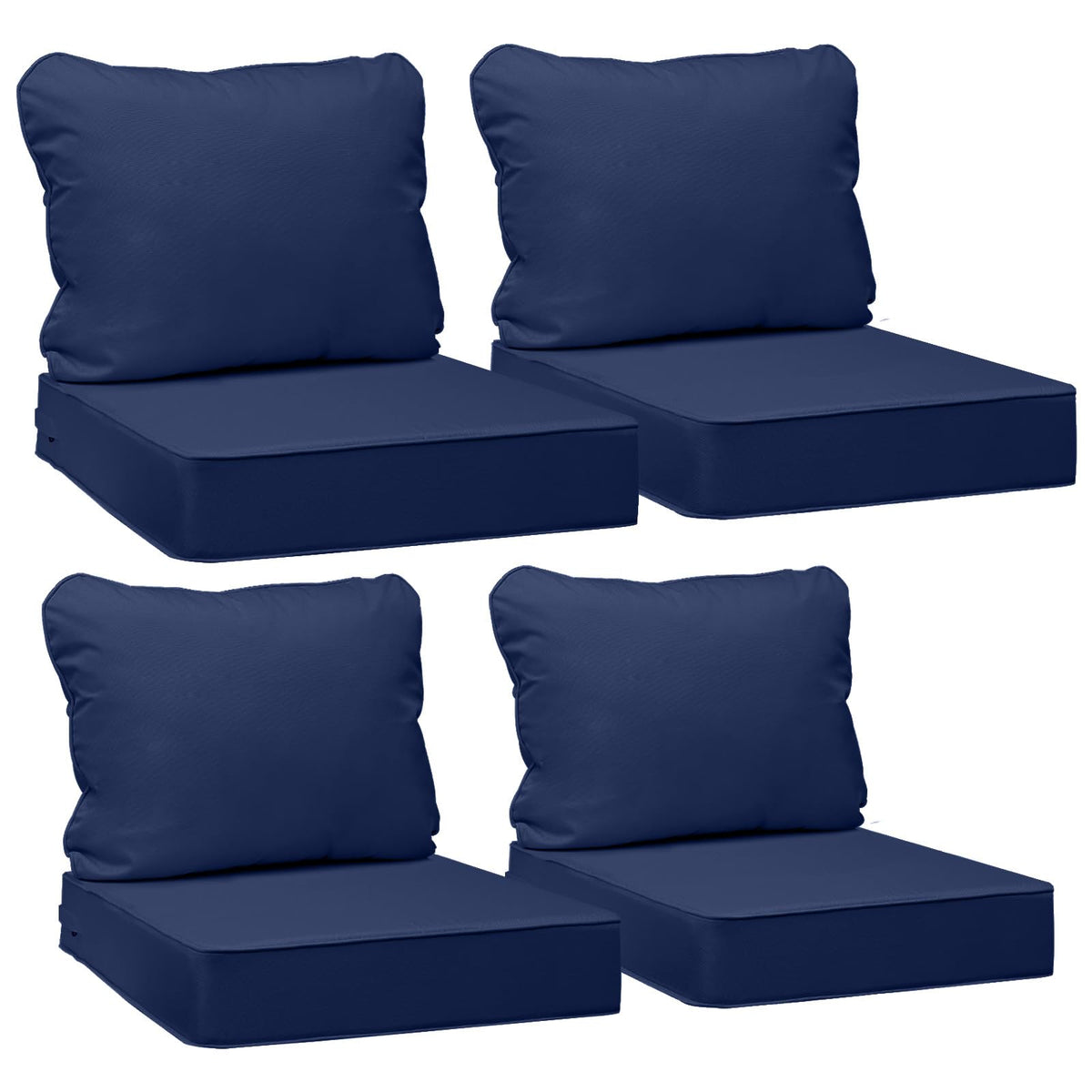 AAAAAcessories front view of four-pack cushions showing fitted design and neat appearance