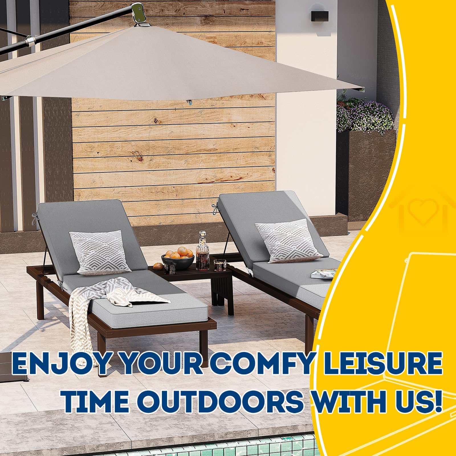 AAAAAcessories on chaise lounge poolside demonstrating outdoor appeal