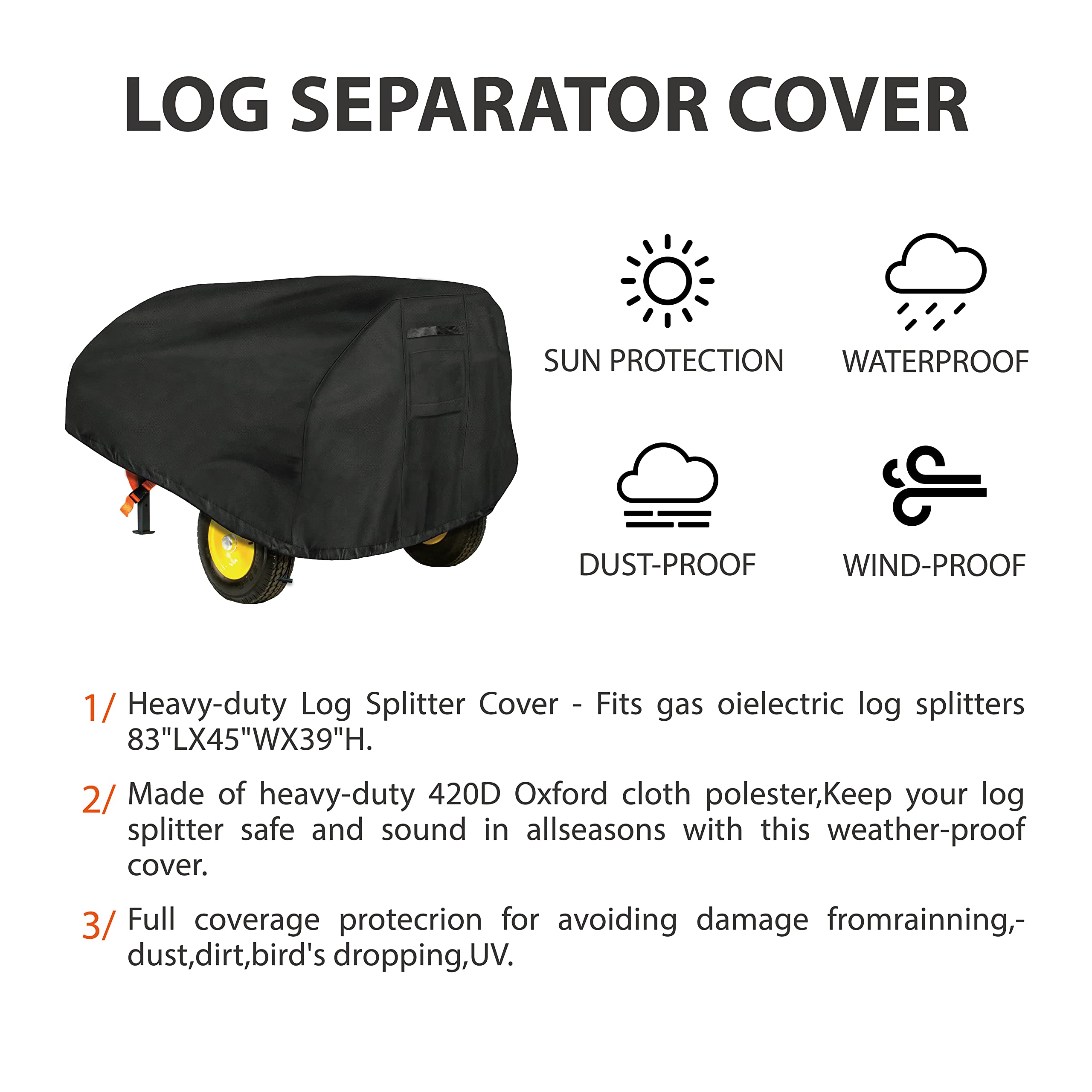 Aaaspark cover on splitter in backyard keeping equipment dry
