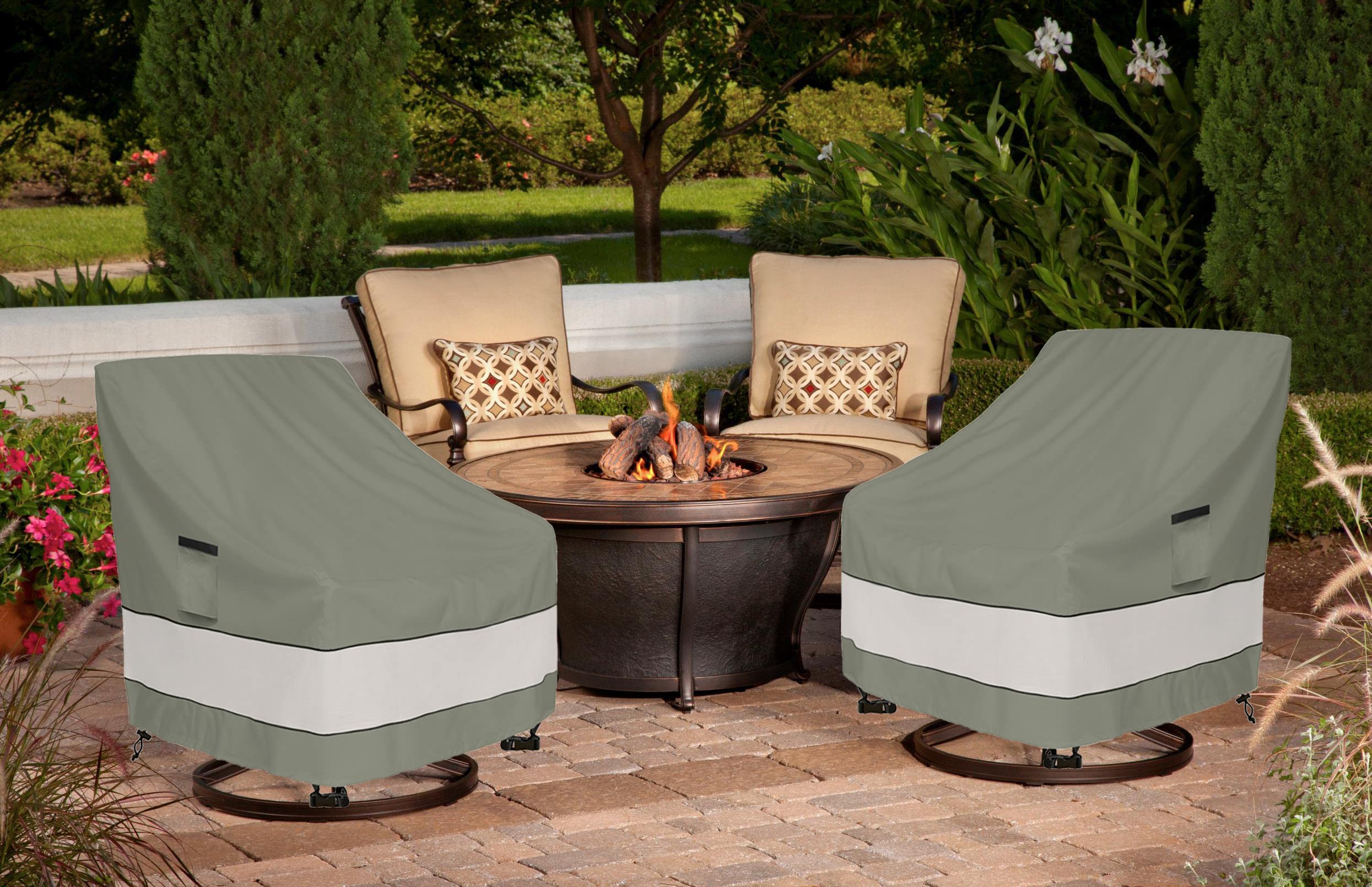 Aacabo covered chair in a patio scene blending protection and style