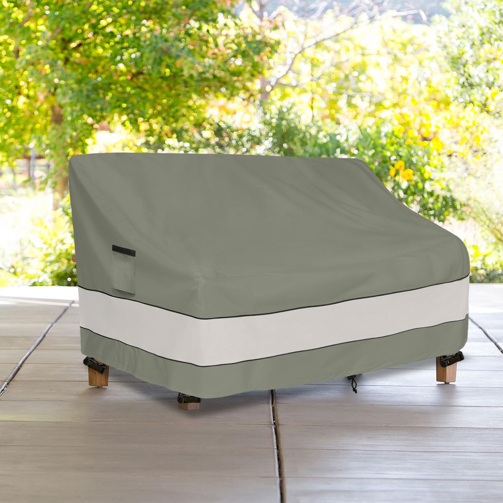 Aacabo cover in patio setting protecting furniture from elements