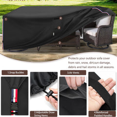 Aacabo side profile with snapped straps secures cover against windy conditions