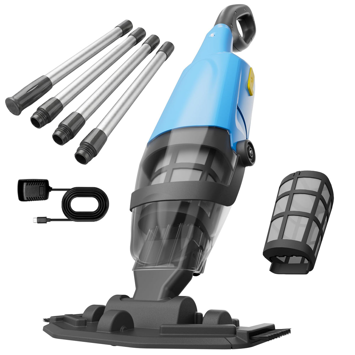 aaculpet front view with pole showing compact design and easy handling
