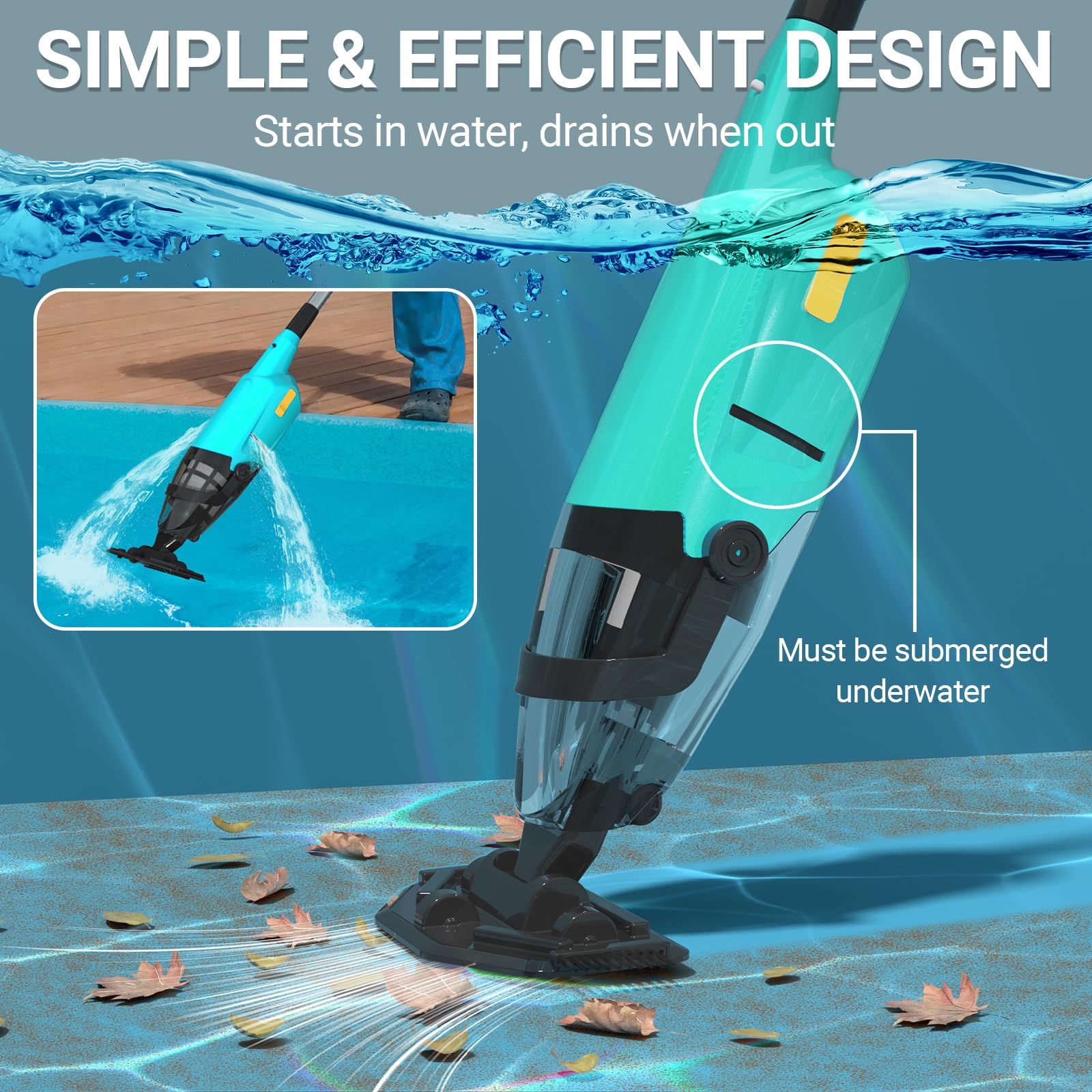 aaculpet handheld next to water bottle to show compact size benefit