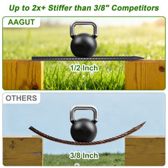 AAGUT 24 inch stake next to ruler showing full length for deep anchoring