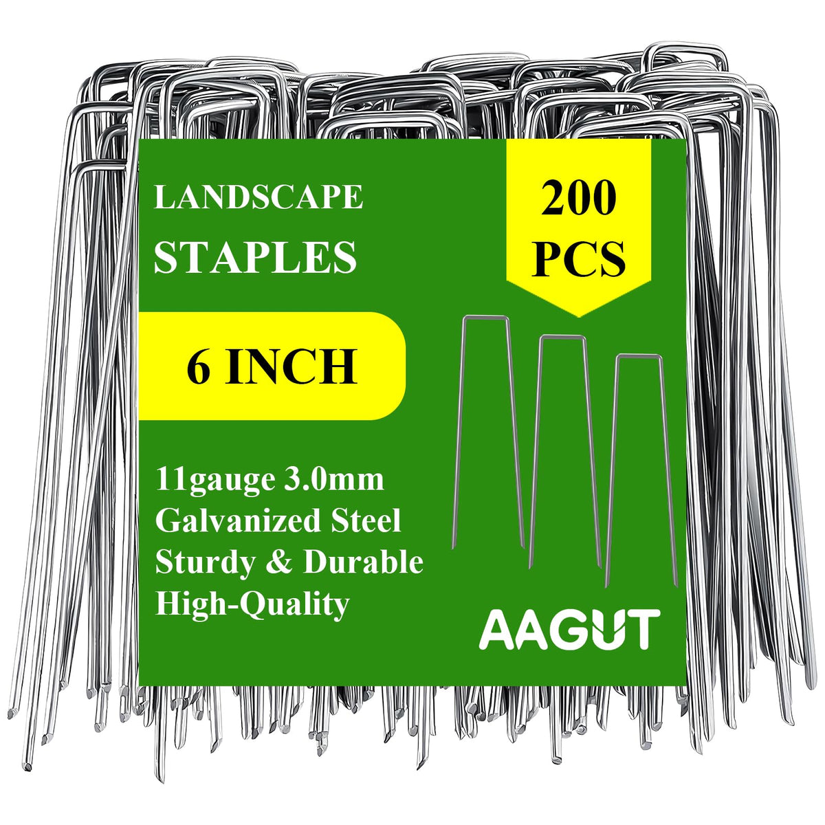 AAGUT front view of 200-count pack showing durable staples and clear quantity benefit