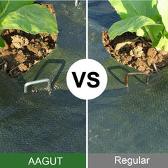 AAGUT stakes driven into soil illustrating secure hold and stability for landscaping