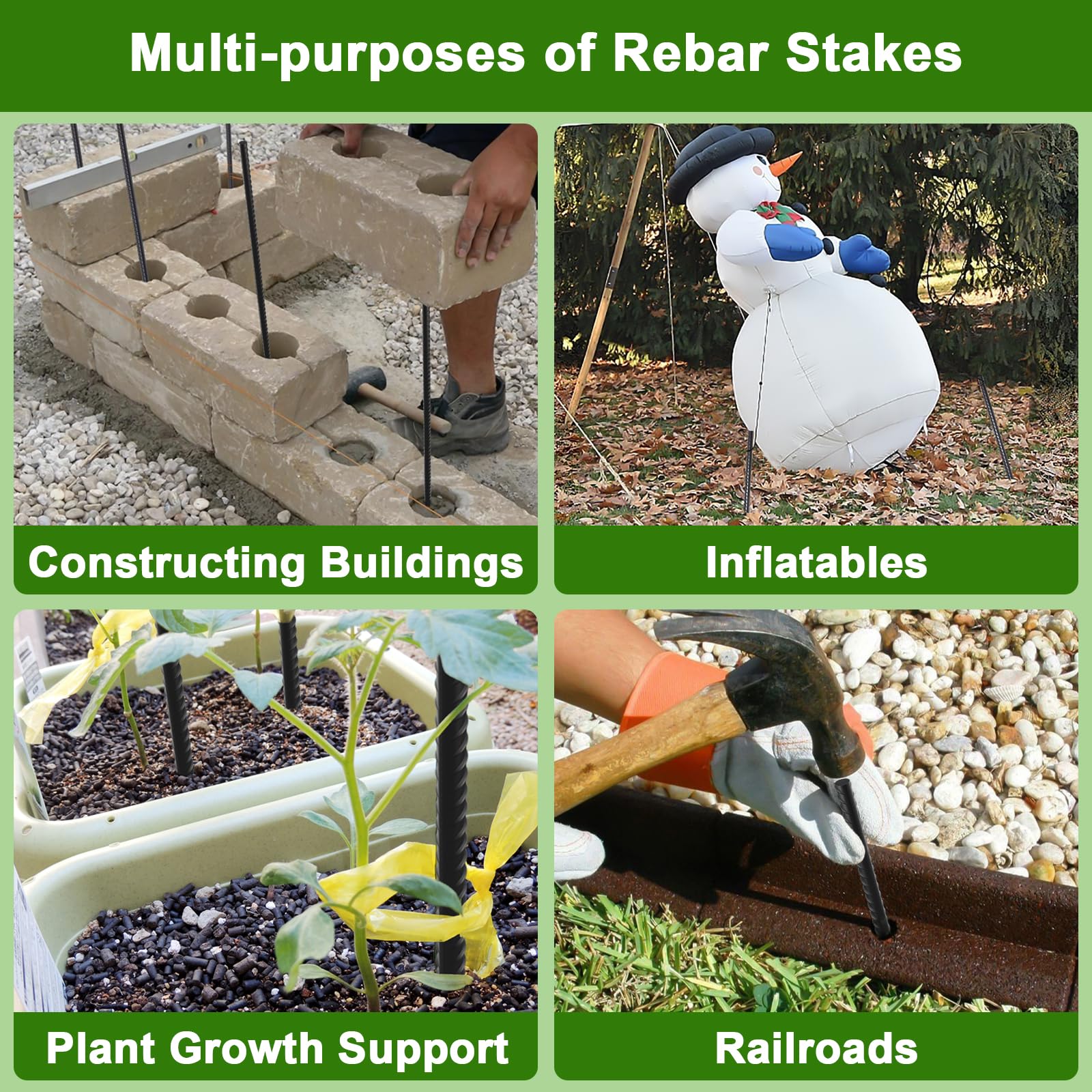 AAGUT stakes securing landscape timber showing reliable anchoring benefit