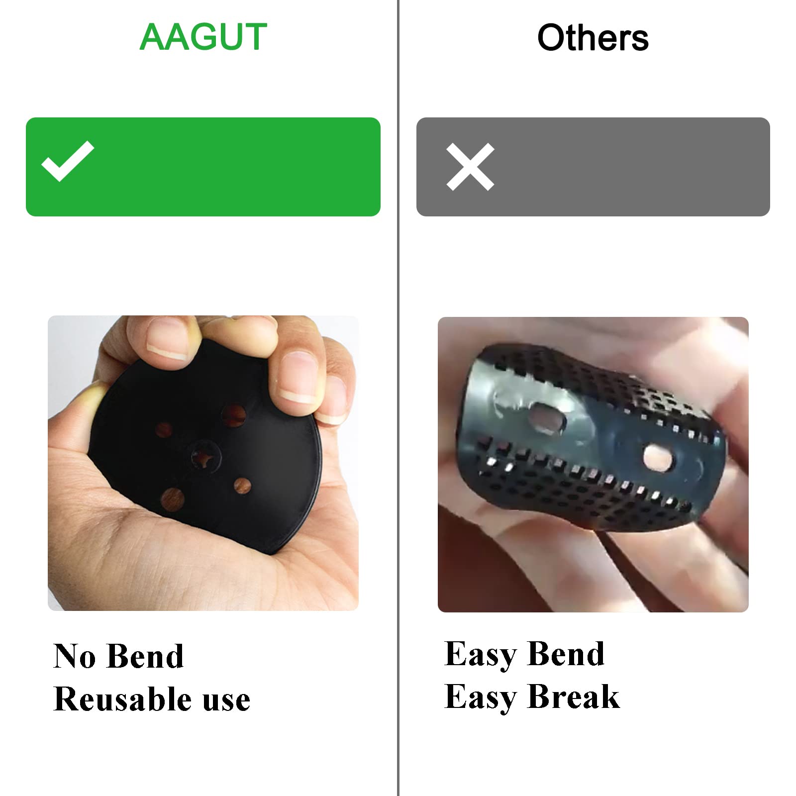 AAGUT staples driven into soil securing landscape fabric for stability