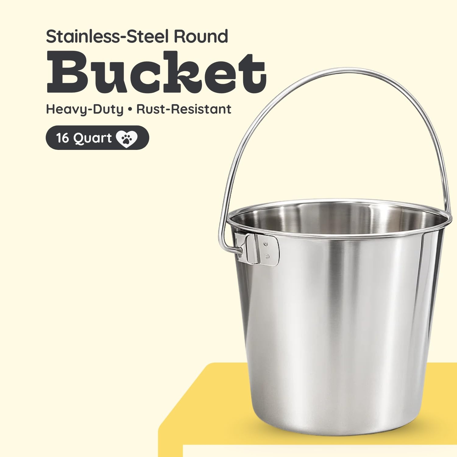 AASPIRE PETS bucket next to XL dog for scale to highlight 4-gallon capacity