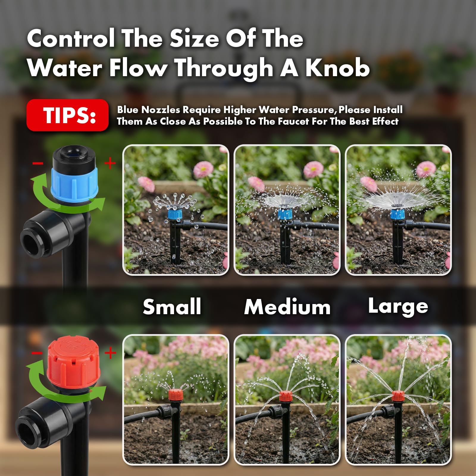 Abakuku blue mist nozzle spraying gentle mist ideal for seedlings and humidity control