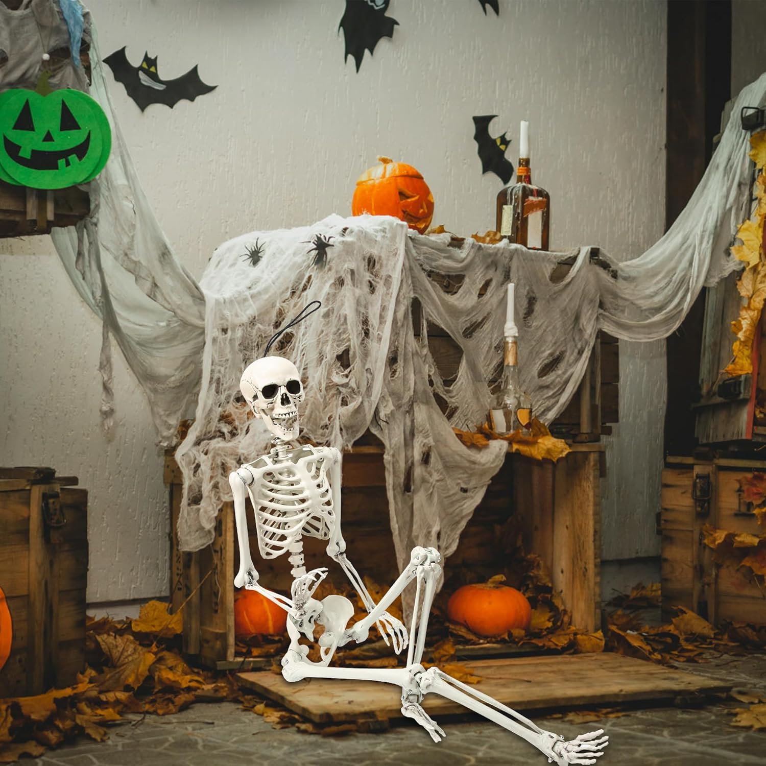 Abakuku skeleton in graveyard scene creating eerie atmosphere and curb appeal