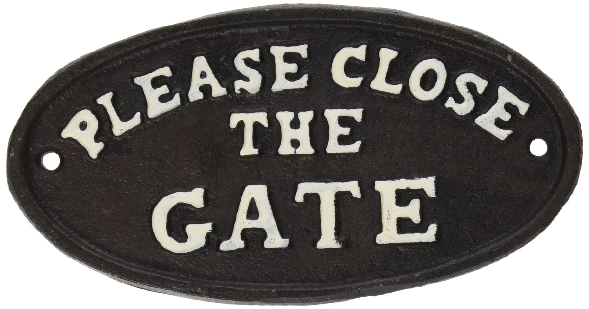 Abbott Collection cast iron plaque front view showing clear message and durable finish