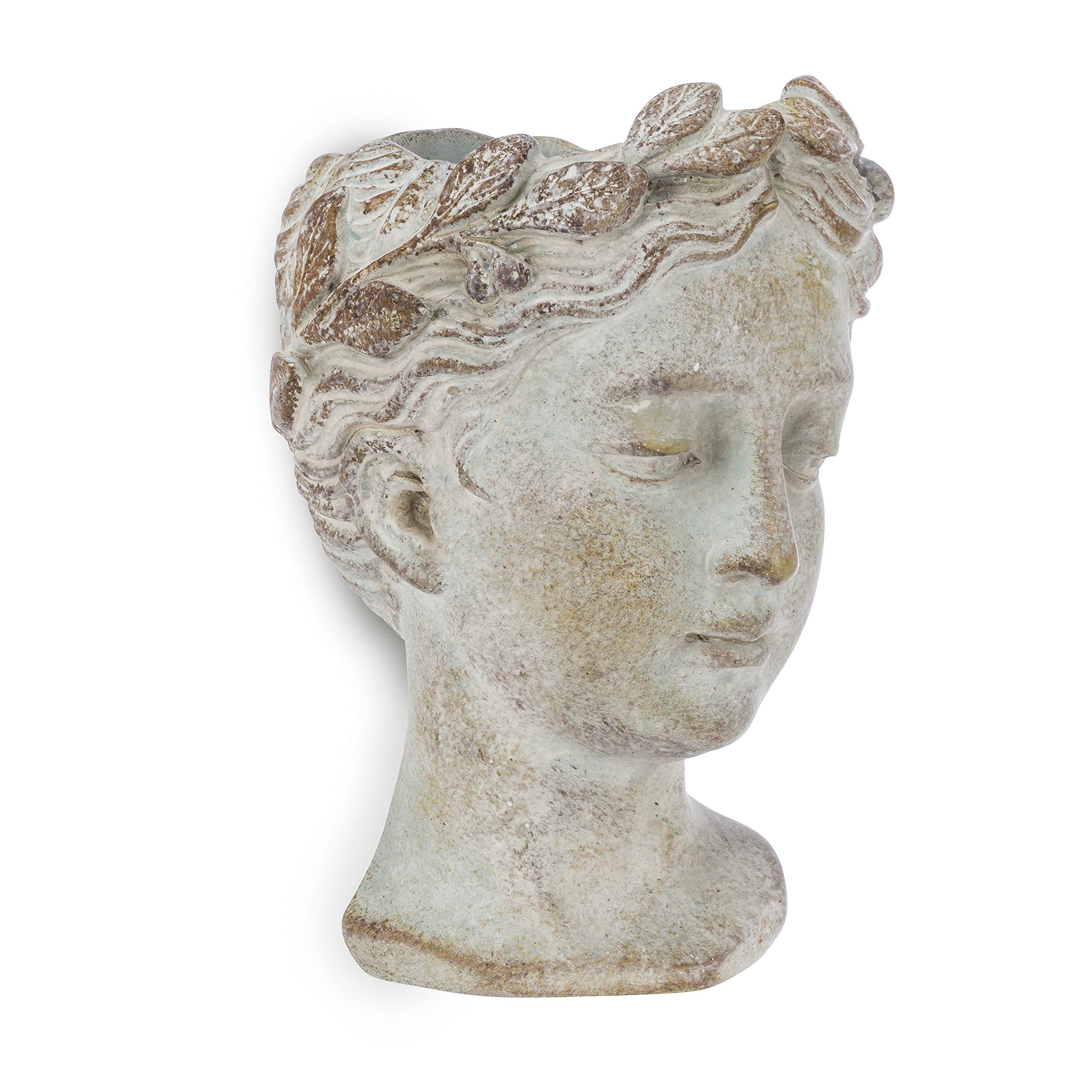 Abbott Collection Home front view of woman head planter showcasing sculptural elegance