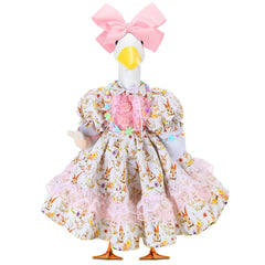 Abbylike front view of goose outfit showing festive Easter charm
