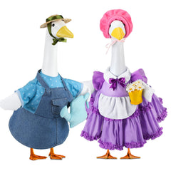 Abbylike two outfits front view showing purple and blue costumes, enhances porch appeal