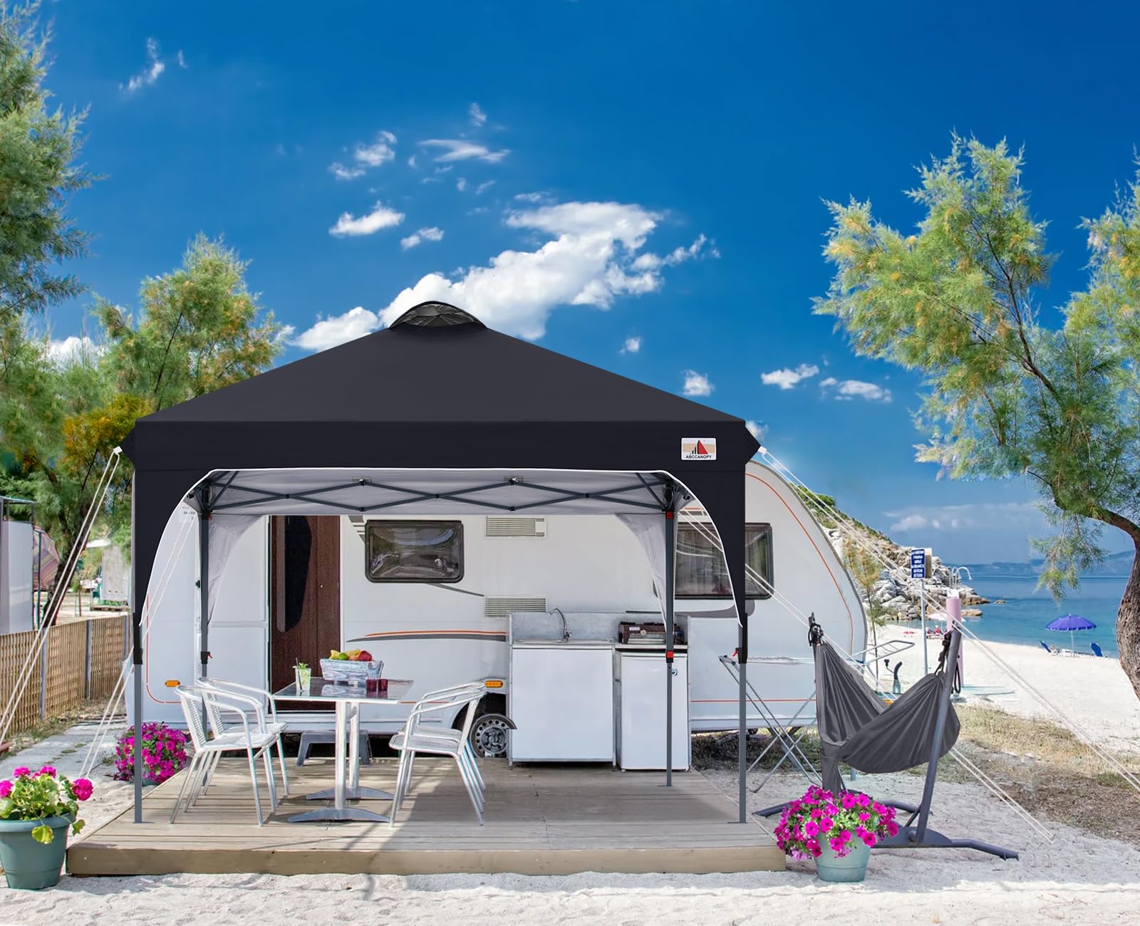 ABCCANOPY included stakes ropes and sandbags for wind resistance and stability