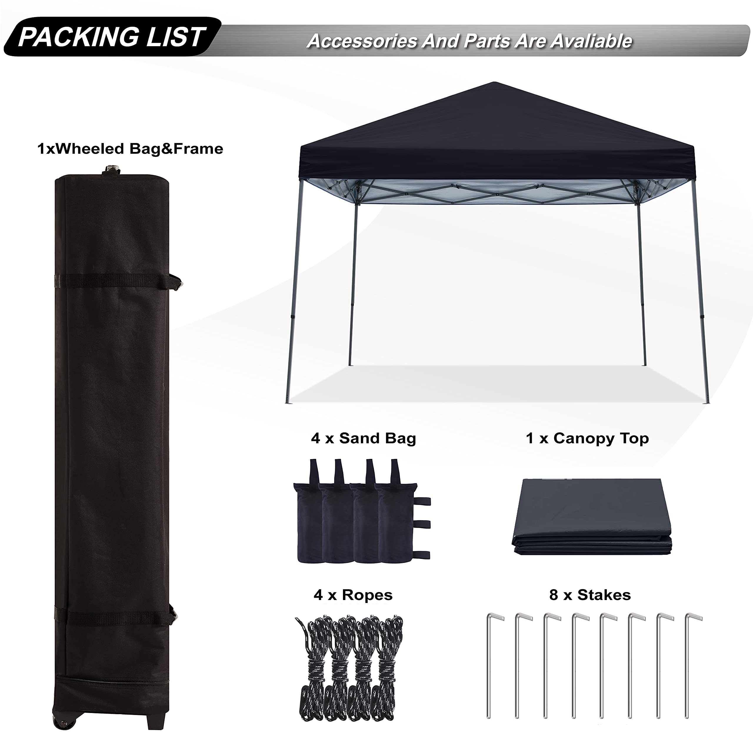 ABCCANOPY included weight bags stakes and ropes for added stability