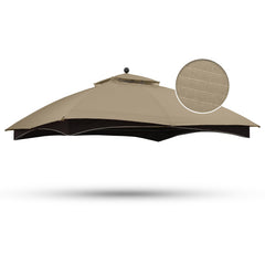 ABCCANOPY canopy front view showing khaki color and full coverage benefit