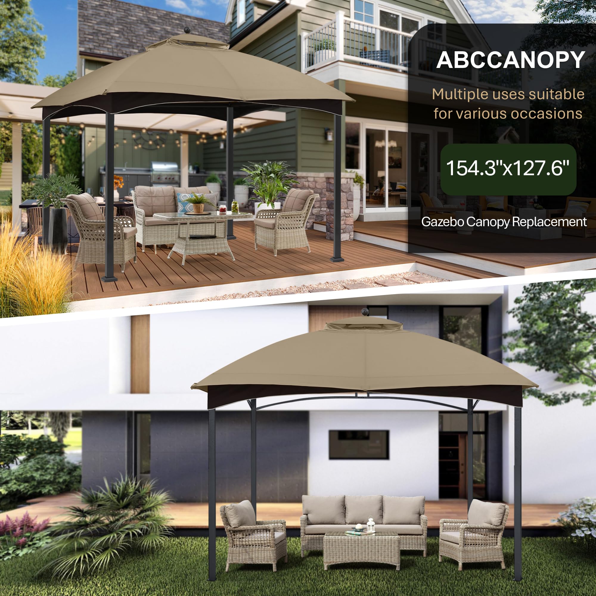 ABCCANOPY canopy next to person showing scale and correct 12x10 fit benefit
