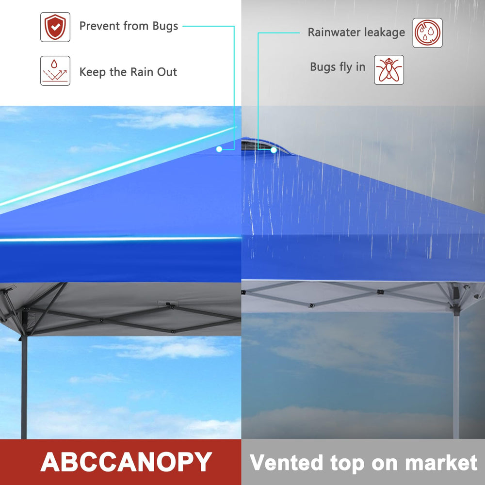 ABCCANOPY silver-coated canopy top closeup showing UPF50+ fabric protecting users