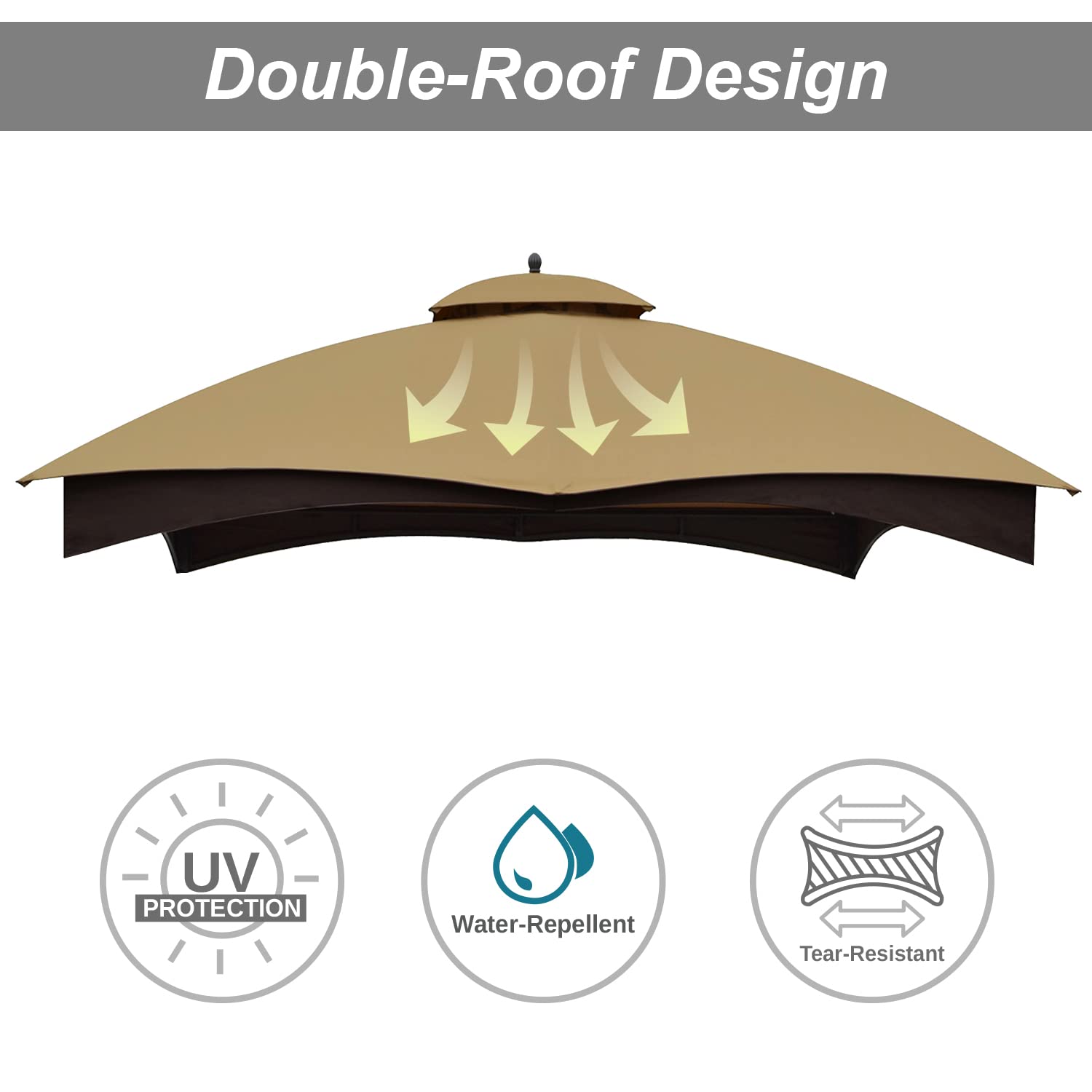 ABCCANOPY corner attachment detail showing reinforced seam and secure frame connection