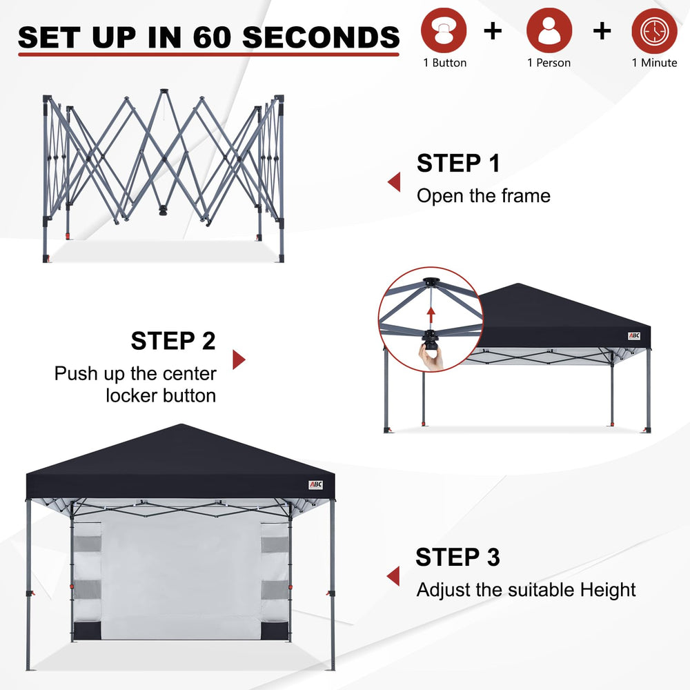 ABCCANOPY zip connection detail showing quick-attach convenience