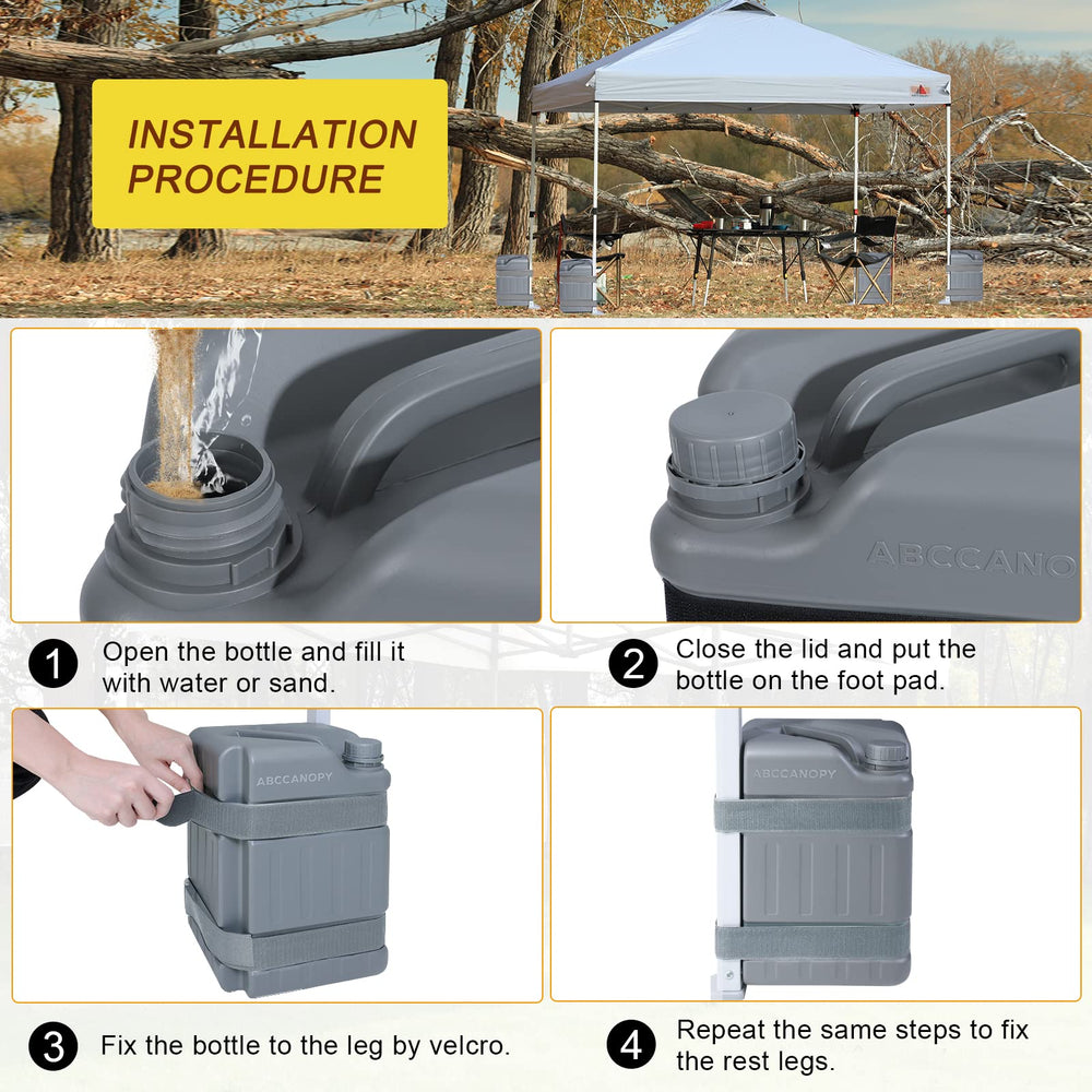 ABCCANOPY sand-filled weight demonstrating heavier ballast and stability