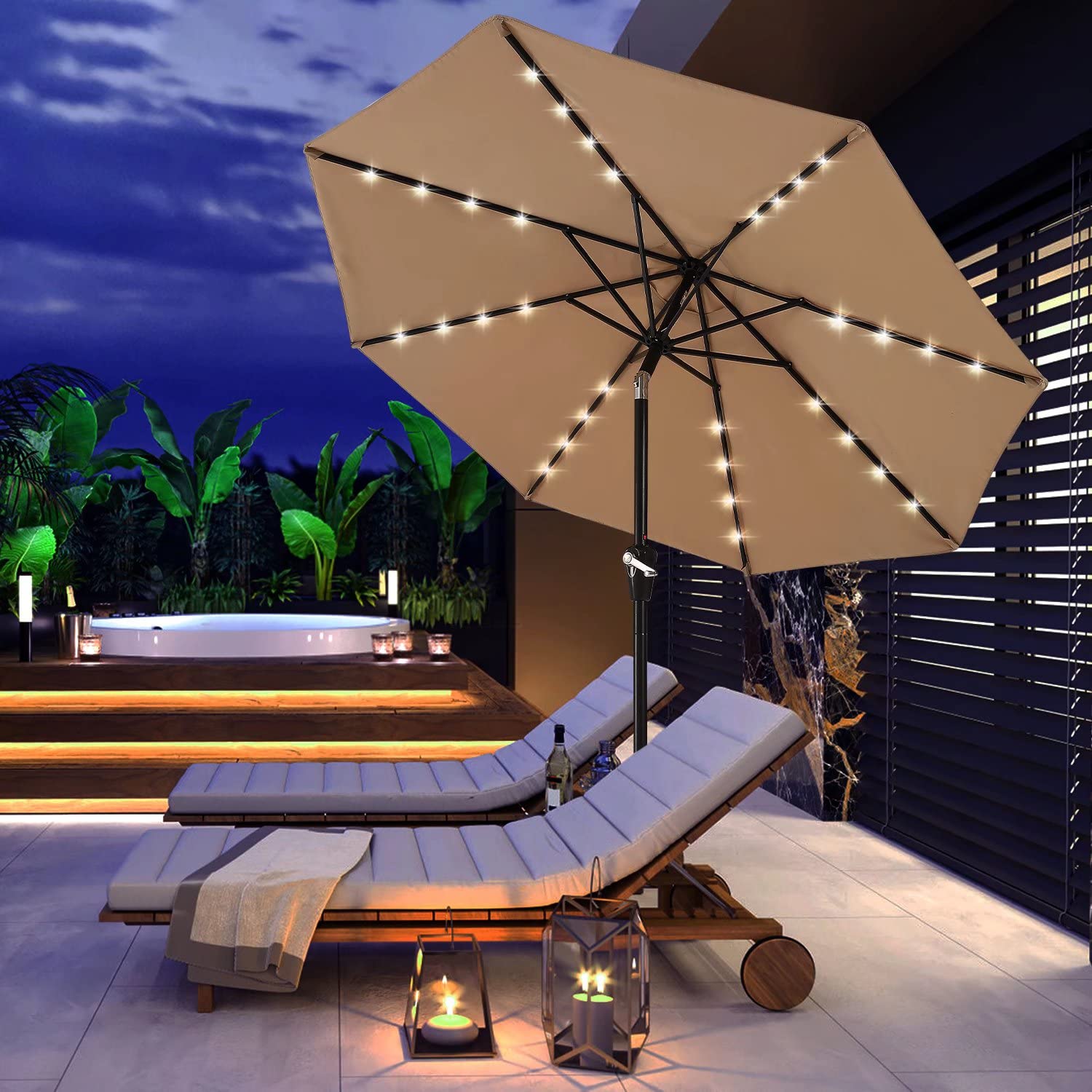 ABCCANOPY folded umbrella profile for compact off-season storage