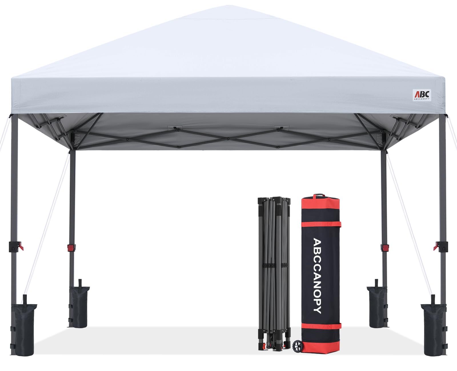 ABCCANOPY front profile showing full 10x10 shelter and easy access shade