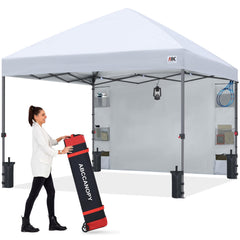 ABCCANOPY front view assembled showing full shaded area benefit