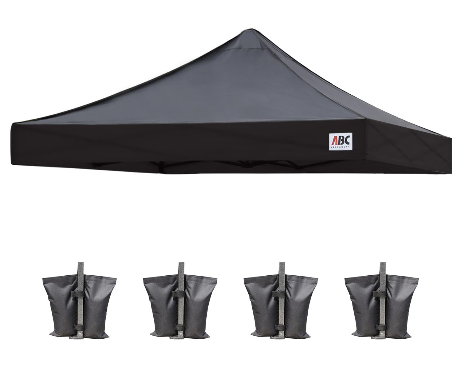 ABCCANOPY black 10x10 replacement top front view showing clean fit and protection
