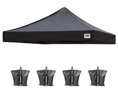ABCCANOPY black 10x10 replacement top front view showing clean fit and protection