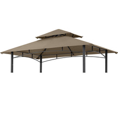 ABCCANOPY front view of khaki replacement canopy showing clean coverage and sun protection