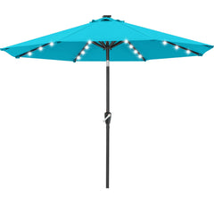 ABCCANOPY front view of 9ft Lake umbrella showing full canopy and lighting benefit