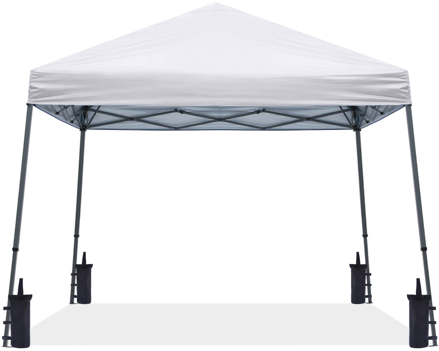ABCCANOPY front view of white canopy showing full shelter and easy access benefit