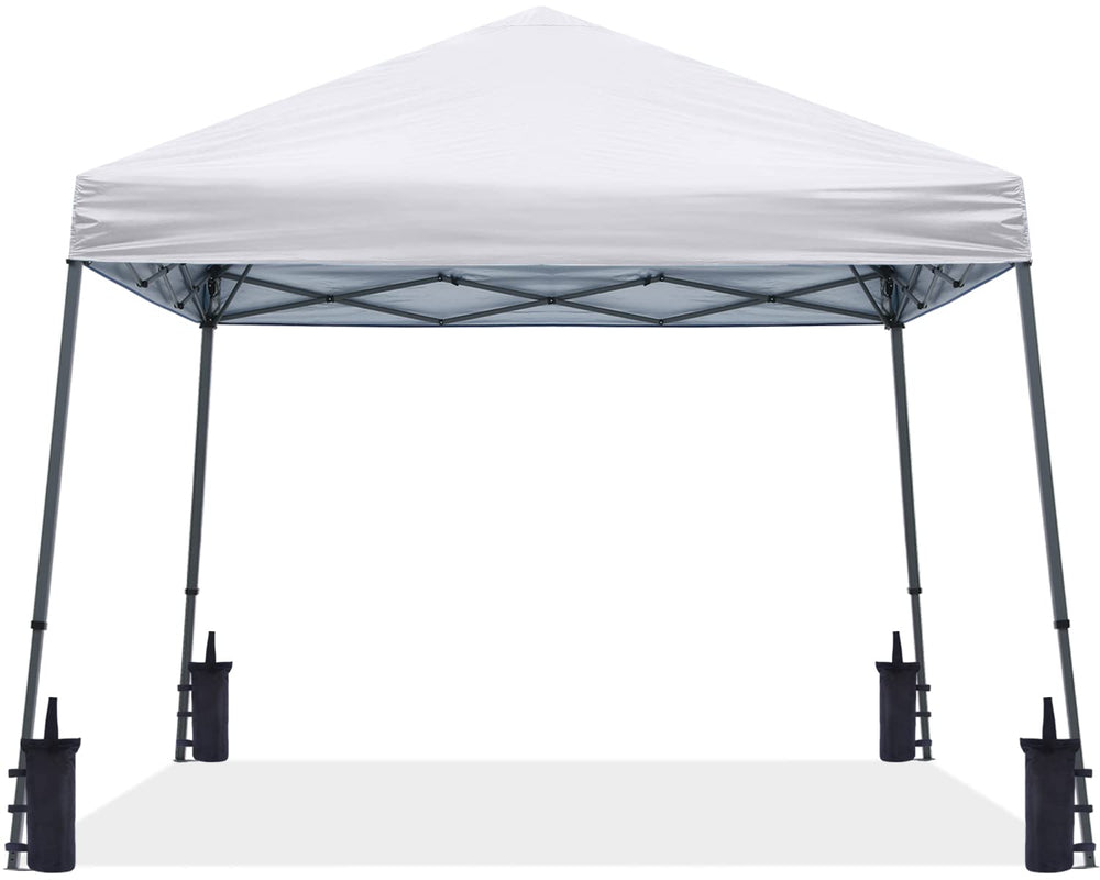 ABCCANOPY front view of white canopy showing full shelter and easy access benefit